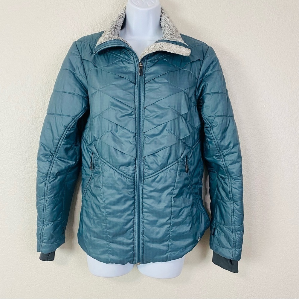 Columbia Omni Heat Full Zip Quilted Green Jacket Size S